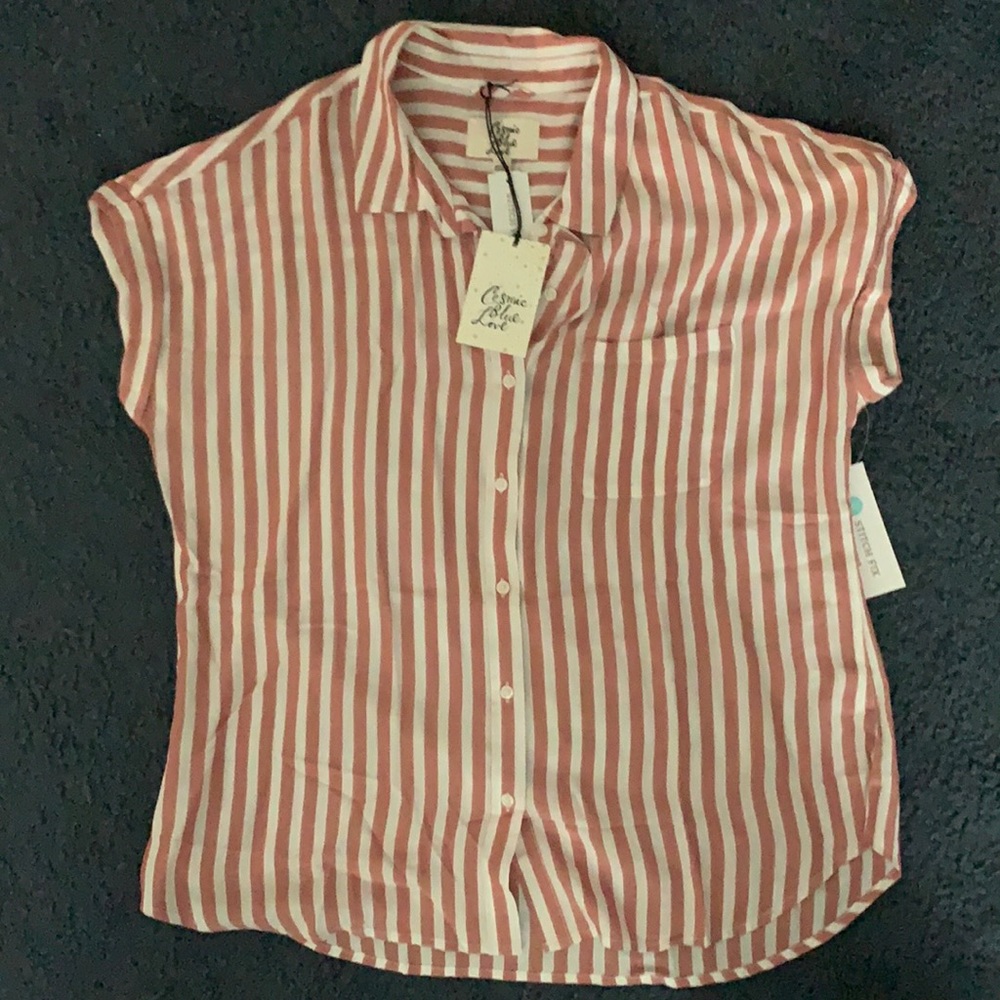 Cosmic Blue Love gauze top